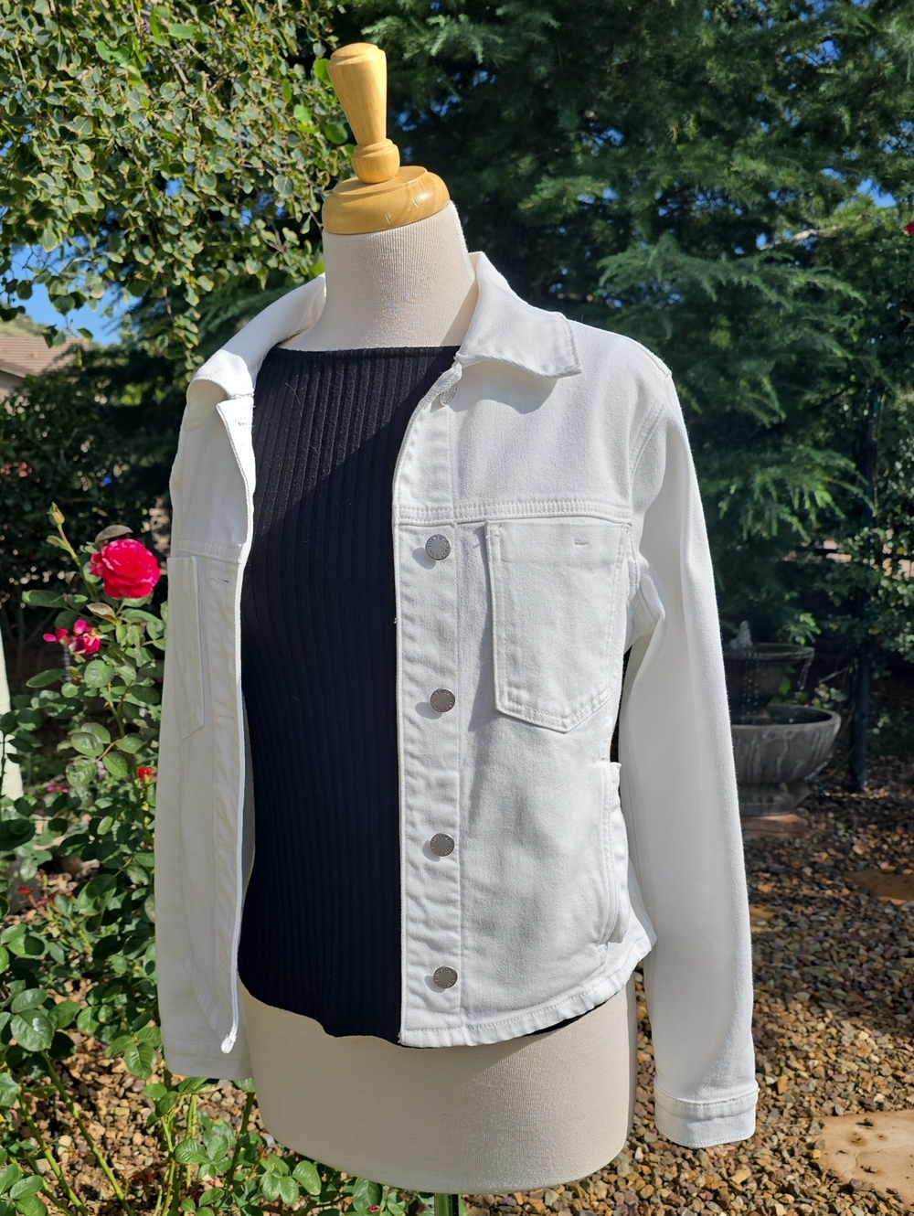 JUST USA White Denim Jacket